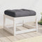 vidaXL - Tuinvoetenbank - met - kussen - massief - grenenhout - wit