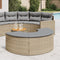 vidaXL - Tuinvoetenbank - met - kussen - poly - rattan - beige