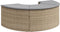 vidaXL - Tuinvoetenbank - met - kussen - poly - rattan - beige