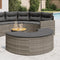 vidaXL - Tuinvoetenbank - met - kussen - poly - rattan - grijs