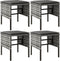 vidaXL - Tuinvoetenbanken - 4 - st - met - kussens - poly - rattan - grijs