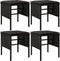 vidaXL - Tuinvoetenbanken - 4 - st - met - kussens - poly - rattan - zwart