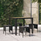 vidaXL - Tuinvoetenbanken - 4 - st - met - kussens - poly - rattan - zwart