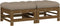 vidaXL - Tuinvoetenbanken - en - kussens - 2 - st - massief - grenenhout - honingbruin
