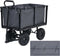 vidaXL - Tuinwagenvoering - 81x41x40 - cm - stof - donkergrijs