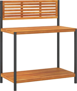 vidaXL - Tuinwerktafel - 90x50x110 - cm - massief - acaciahout - en - staal