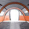 vidaXL - Tunneltent - 4-persoons - waterdicht - grijs - en - oranje