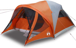 vidaXL - Tunneltent - 6-persoons - waterdicht - grijs - en - oranje