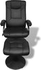 vidaXL Tv-fauteuil met voetenbankje kunstleer zwart