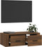 vidaXL - Tv-hangmeubel - 80x36x25 - cm - bewerkt - hout - bruin - eikenkleur