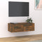 vidaXL - Tv-hangmeubel - 80x36x25 - cm - bewerkt - hout - gerookt - eikenkleurig