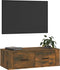 vidaXL - Tv-hangmeubel - 80x36x25 - cm - bewerkt - hout - gerookt - eikenkleurig