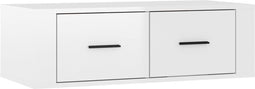 vidaXL - Tv-hangmeubel - 80x36x25 - cm - bewerkt - hout - hoogglans - wit