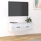 vidaXL - Tv-hangmeubel - 80x36x25 - cm - bewerkt - hout - hoogglans - wit