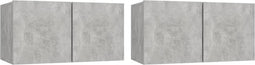 vidaXL - Tv-hangmeubelen - 2 - st - 60x30x30 - cm - betongrijs