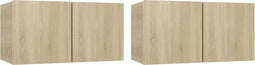 vidaXL - Tv-hangmeubelen - 2 - st - 60x30x30 - cm - sonoma - eikenkleurig