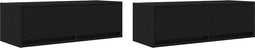vidaXL - Tv-kasten - 2 - st - 80x31x25,5 - cm - spaanplaat - zwart - eikenkleurig