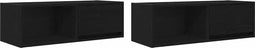 vidaXL - Tv-kasten - 2 - st - 80x31x25,5 - cm - spaanplaat - zwart - eikenkleurig