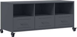 vidaXL - Tv-meubel - 100,5x39x43,5 - cm - staal - antracietkleurig