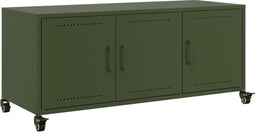 vidaXL - Tv-meubel - 100,5x39x43,5 - cm - staal - olijfgroen