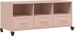 vidaXL - Tv-meubel - 100,5x39x43,5 - cm - staal - roze