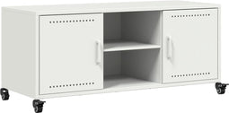 vidaXL - Tv-meubel - 100,5x39x43,5 - cm - staal - wit