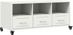 vidaXL - Tv-meubel - 100,5x39x43,5 - cm - staal - wit