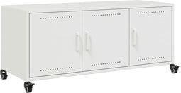 vidaXL - Tv-meubel - 100,5x39x43,5 - cm - staal - wit