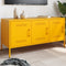 vidaXL - Tv-meubel - 100,5x39x50,5 - cm - staal - mosterdgeel