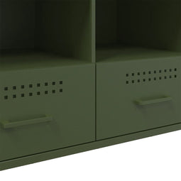 vidaXL - Tv-meubel - 100,5x39x50,5 - cm - staal - olijfgroen