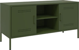 vidaXL - Tv-meubel - 100,5x39x50,5 - cm - staal - olijfgroen