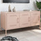 vidaXL - Tv-meubel - 100,5x39x50,5 - cm - staal - roze