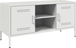 vidaXL - Tv-meubel - 100,5x39x50,5 - cm - staal - wit
