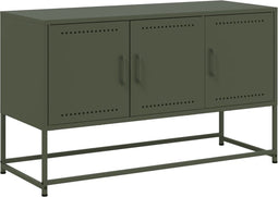 vidaXL - Tv-meubel - 100,5x39x60,5 - cm - staal - olijfgroen