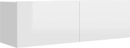 vidaXL - Tv-meubel - 100x30x30 - cm - bewerkt - hout - hoogglans - wit