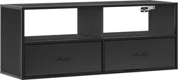 vidaXL - Tv-meubel - 100x31x39,5 - cm - bewerkt - hout - en - metaal - zwart