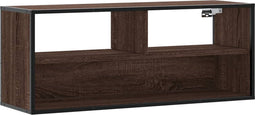 vidaXL - Tv-meubel - 100x31x39,5 - cm - bewerkt - hout - metaal - bruin - eikenkleurig