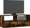 vidaXL - Tv-meubel - 100x31x39,5 - cm - bewerkt - hout - metaal - gerookt - eikenkleur