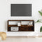 vidaXL - Tv-meubel - 100x31x39,5 - cm - bewerkt - hout - metaal - gerookt - eikenkleur