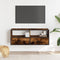 vidaXL - Tv-meubel - 100x31x39,5 - cm - bewerkt - hout - metaal - gerookt - eikenkleur