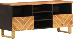 vidaXL - Tv-meubel - 100x33,5x46 - cm - massief - mangohout - bruin - en - zwart
