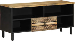 vidaXL - Tv-meubel - 100x33,5x46 - cm - massief - ruw - mangohout - zwart