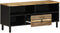 vidaXL - Tv-meubel - 100x33,5x46 - cm - massief - ruw - mangohout - zwart