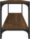 vidaXL - Tv-meubel - 100x33x41 - cm - bewerkt - hout - en - staal - bruin - eikenkleur