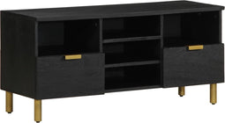 vidaXL - Tv-meubel - 100x33x46 - cm - bewerkt - hout - zwart
