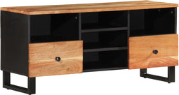 vidaXL - Tv-meubel - 100x33x46 - cm - massief - acaciahout - en - bewerkt - hout