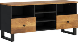 vidaXL - Tv-meubel - 100x33x46 - cm - massief - mangohout - en - bewerkt - hout