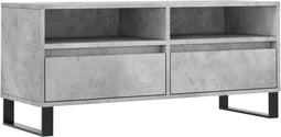 vidaXL - Tv-meubel - 100x34,5x44,5 - cm - bewerkt - hout - betongrijs