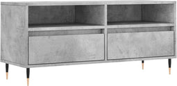 vidaXL - Tv-meubel - 100x34,5x44,5 - cm - bewerkt - hout - betongrijs
