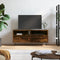 vidaXL - Tv-meubel - 100x34,5x44,5 - cm - bewerkt - hout - gerookt - eikenkleurig